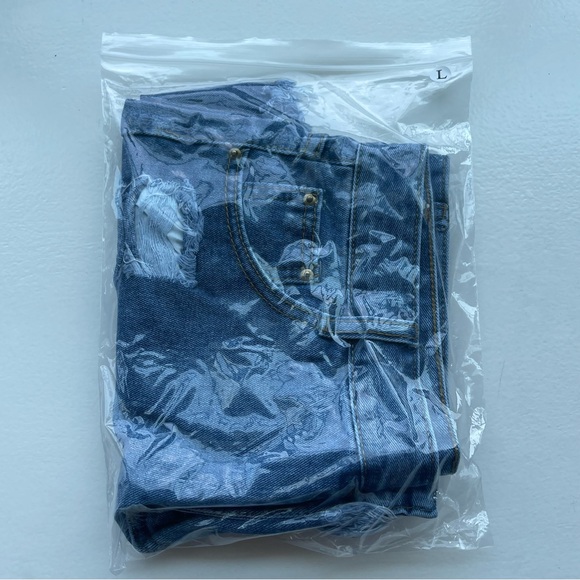 October Love frayed & distressed blue jean shorts - Picture 8 of 8